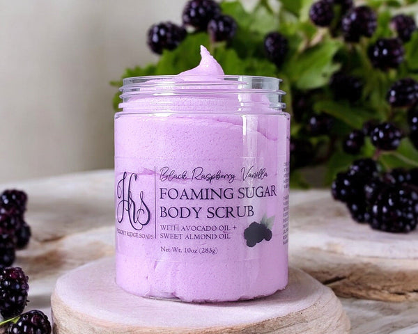 Black Raspberry Vanilla Foaming Sugar Scrub sugar scrub Hickory Ridge Soap Co.   