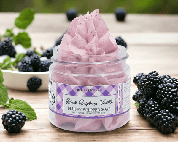 Black Raspberry Vanilla Travel Size Whipped Soap body wash Hickory Ridge Soap Co.   