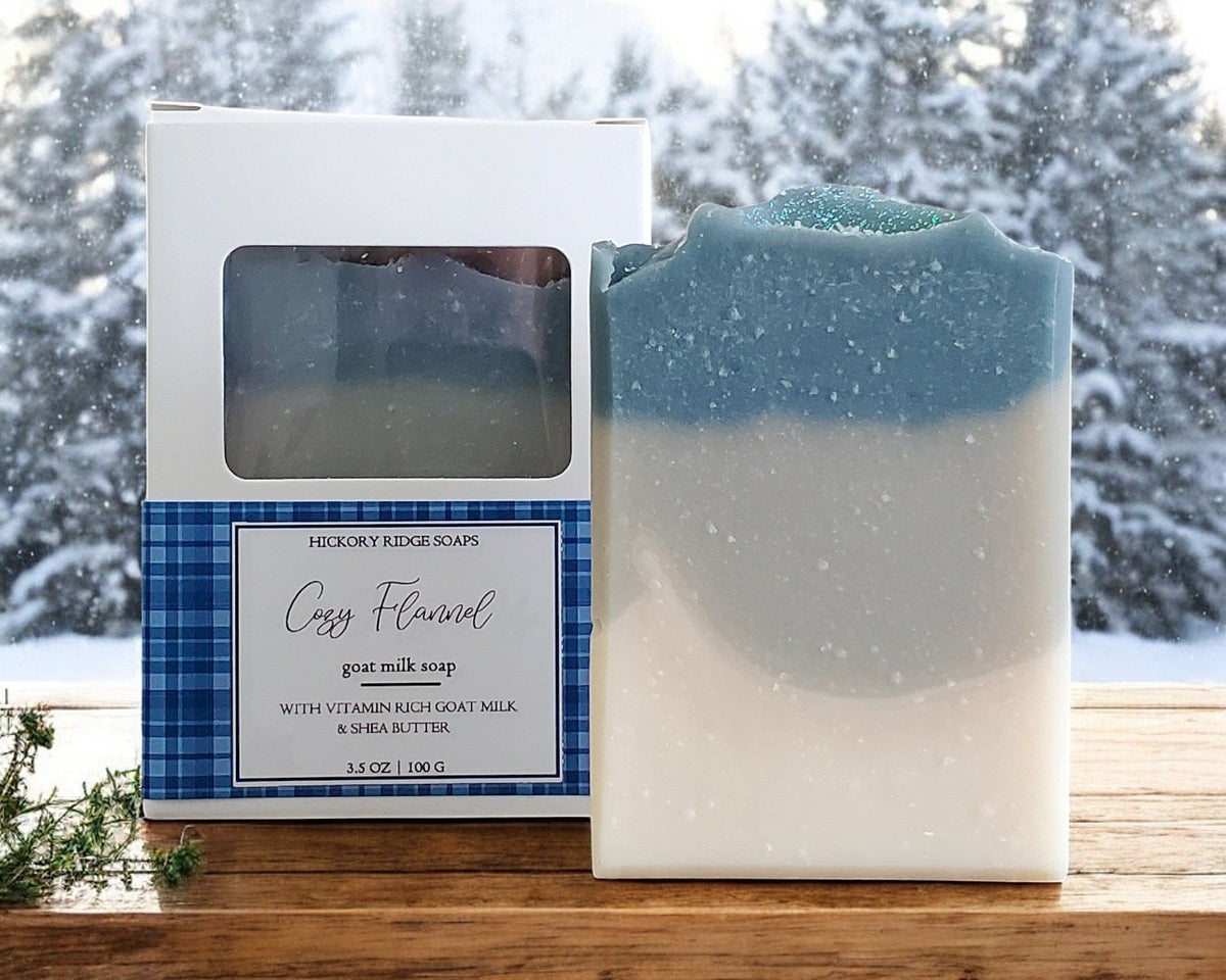 Cozy Flannel Goat Milk Soap Bar Soap Hickory Ridge Soap Co.   