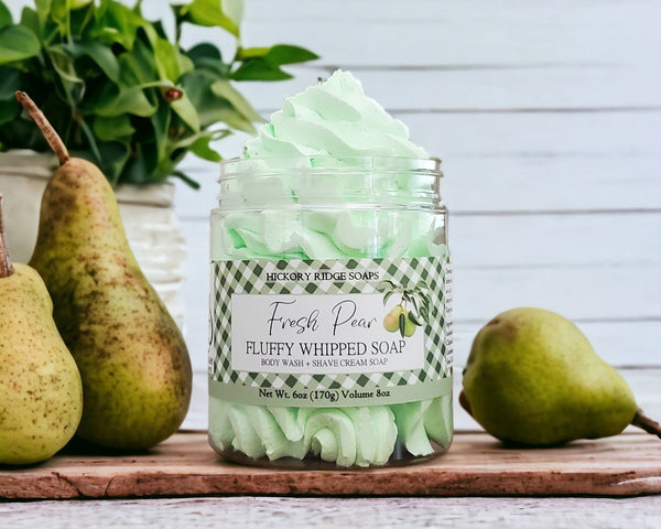 Fresh Pear Fluffy Whipped Soap Whipped Soap Hickory Ridge Soap Co. 6oz  