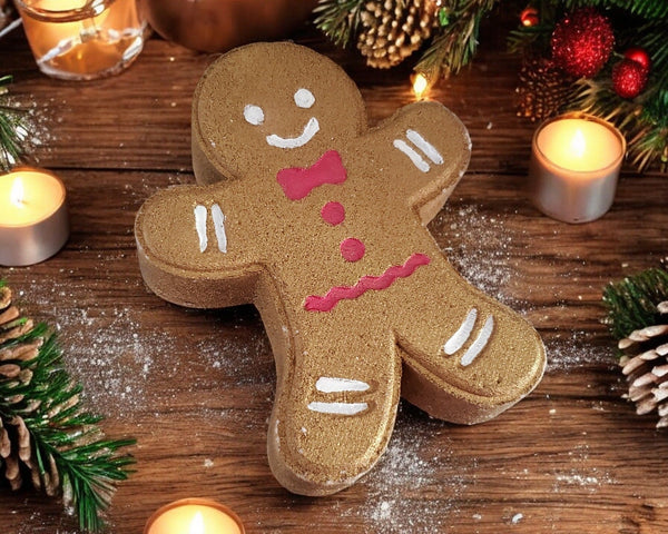 Gingerbread Man Bath Bomb bath bomb Hickory Ridge Soap Co.   