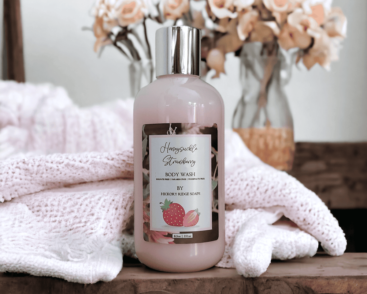 Honeysuckle Strawberry Body Wash body wash Hickory Ridge Soap Co.   