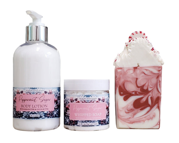 Peppermint Sugar Body Care Bundle bath and body set Hickory Ridge Soap Co.