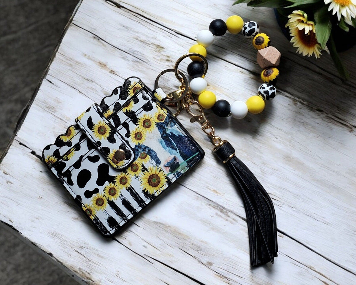 Women's Sunflower Cow Wristlet & Wallet WRISTLET WITH WALLET Harder Ridge   